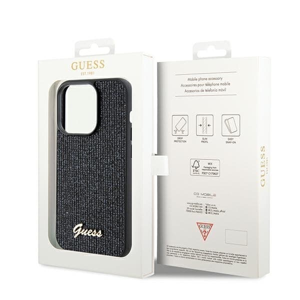 Guess Mobilskal till iPhone 14 Pro MagSafe Disco Metal Script