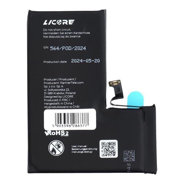iPhone 14 Pro Batteri 3200mAh Licore