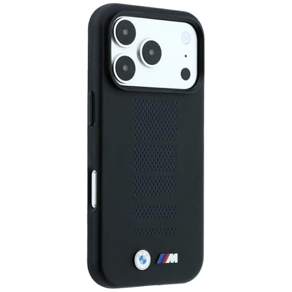 BMW-puhelinkotelo iPhone 18 Pro/17 Pro Magsafe M Blue Perfo - Musta