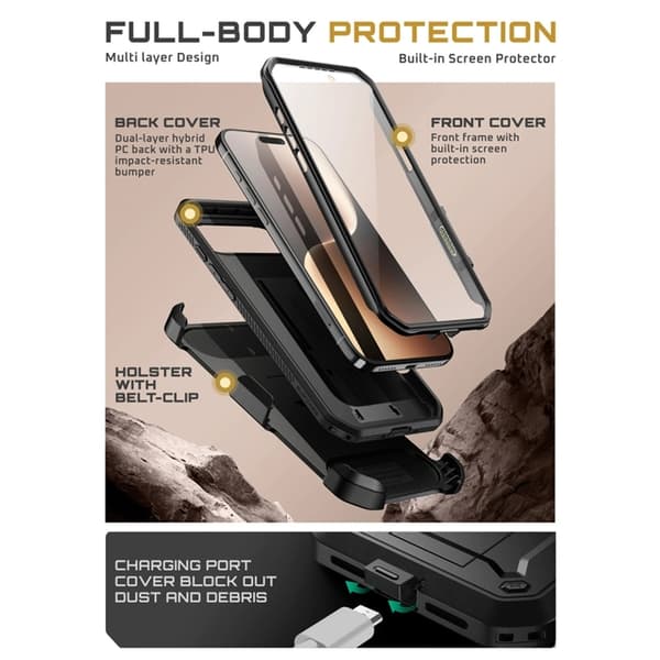 Supcase Telefontaske til iPhone Air UB Pro - Sort