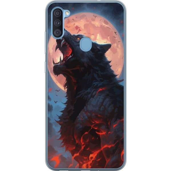Telefontaske til Samsung Galaxy A11 med Howling Wolf