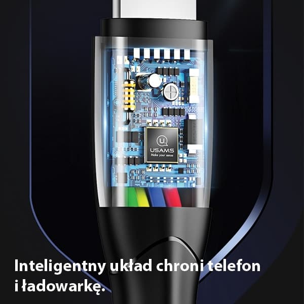 USAMS Kabel U35 lightning 2A Snabbladdning 1m vit SJ364USB02