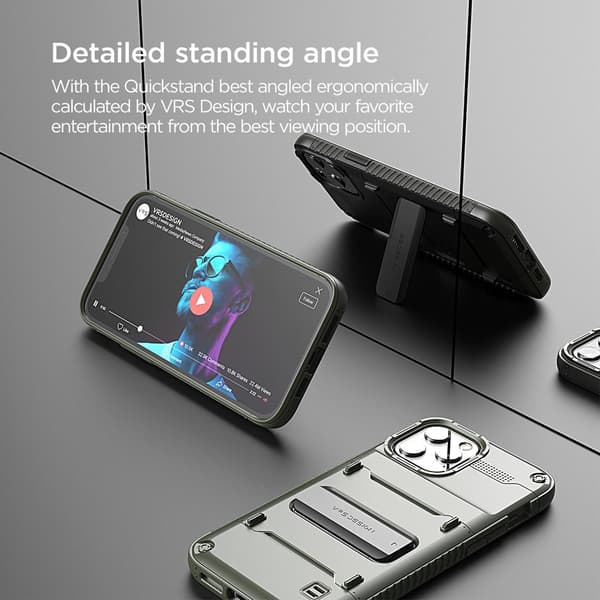 VRS DESIGN Damda QuickStand Skal iPhone 12 Mini - Grön