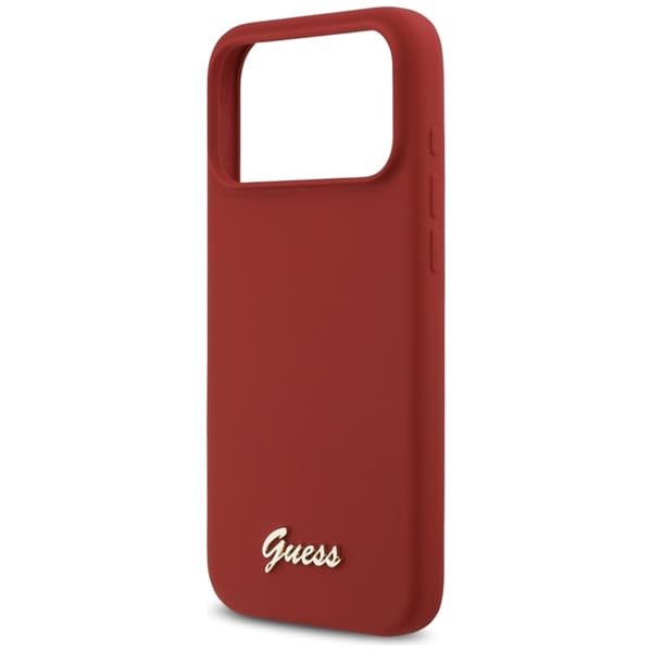 Guess Mobilskal För iPhone 17 Pro Max Magsafe Script Metal Logo - Magenta