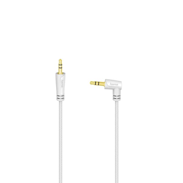 HAMA lydkabel 3.5mm-3.5mm Vinklet Hvid 2m