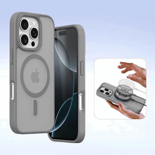 Dux Ducis iPhone 16 Pro Plånboksfodral Lawa Läder - Grå