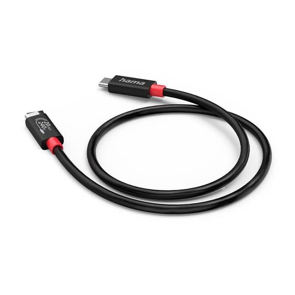 HAMA Kabel USB-C USB 4.0 Gen2 20 Gbit/s 240W 2,0m Sort