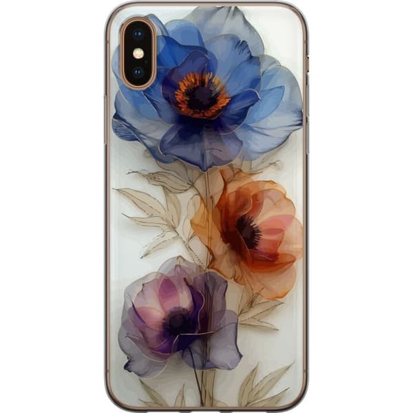 Taske til Apple iPhone X med silkeblomster