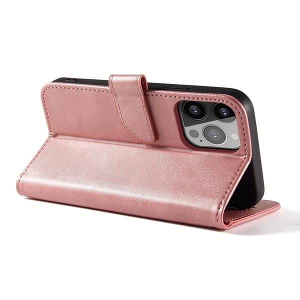 iPhone 15 Plus Plånboksfodral Magnet Stativ - Rosa