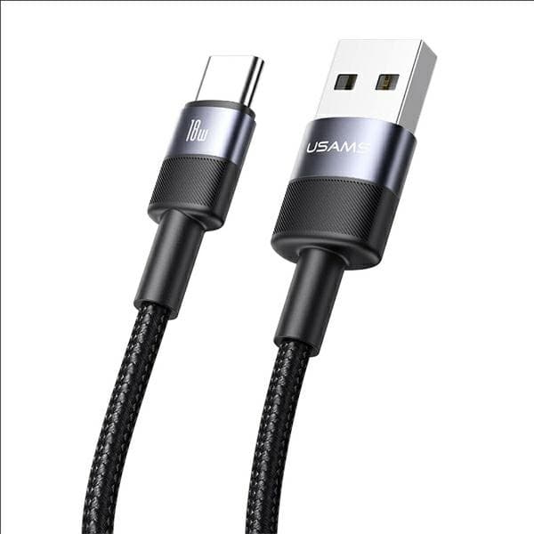 USAMS SET Kabel USB–USB-C 3A 1,2m (US-SJ718) - Stålgrå