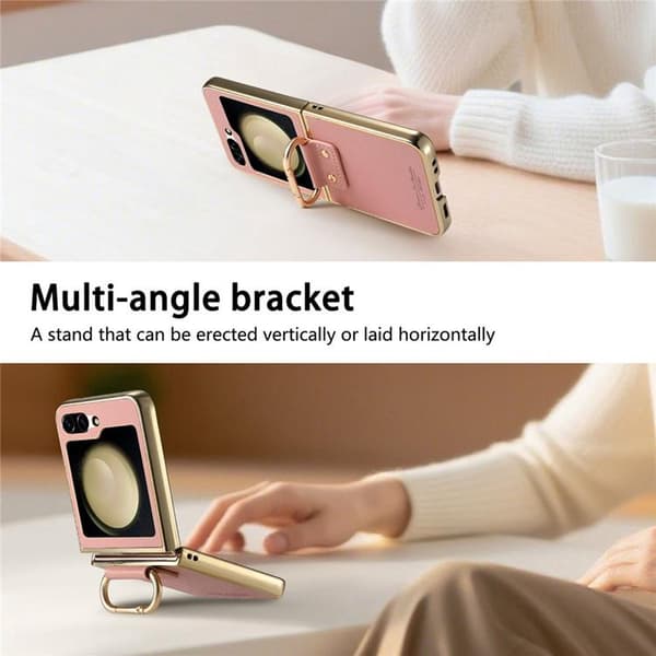 Mobilskal för Galaxy Z Flip 6 Electroplating Ring Kickstand