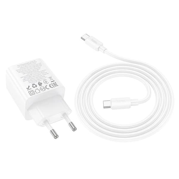 Hoco Snabbladdare PD 30W 2xUSB-A 2xUSB-C QC3.0 3A med USB-C Kabel N56 - Vit