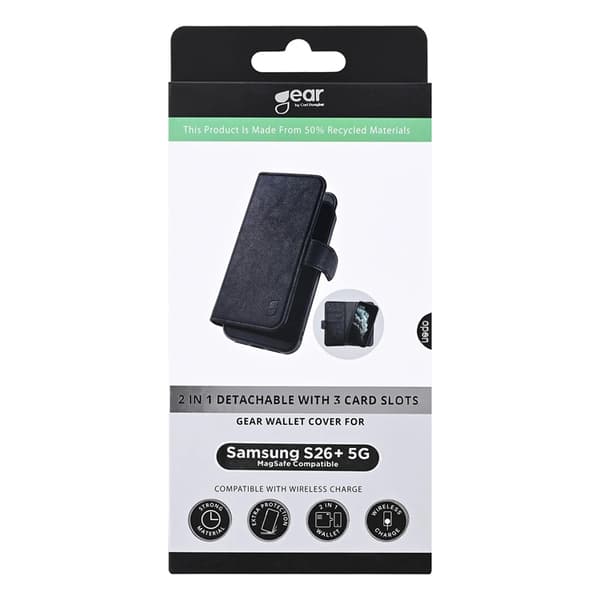 GEAR Pung Taske til Galaxy S26 Plus 3 Kortplads 2-i-1 - Sort