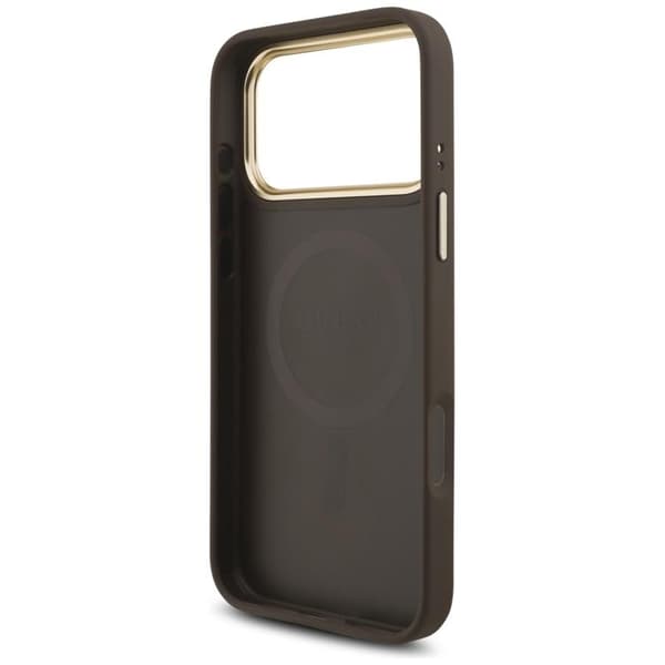 Guess Mobilskal till iPhone 17 Pro Max MagSafe 4G Triangle Logo - Brun Guld