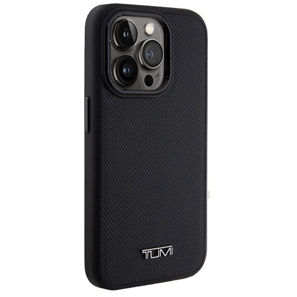 Tumi Mobilskal till iPhone 15 Pro MagSafe Leather Ballistic Pattern - Svart