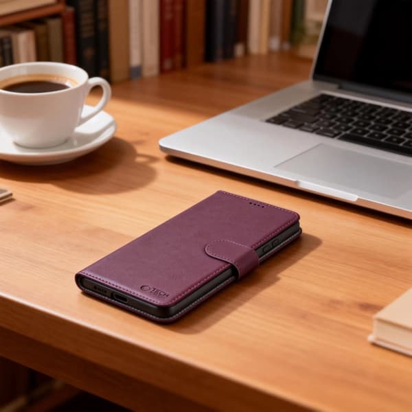 Tech-Protect tegnebogsetui til Galaxy A57 5G - Mulberry