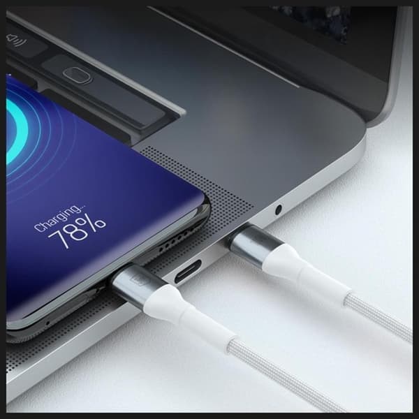 3MK USB-C til USB-C 100W Kabel 20V/5A 1m N-SERIE Hyper - Hvid