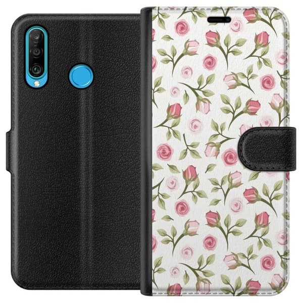 Pung Taske til Huawei P30 lite med Blomster