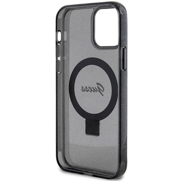 Guess-puhelinkotelo iPhone 12/12 Pro MagSafe Ring Stand Script Glitter