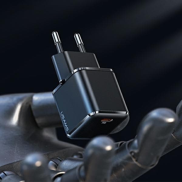 USAMS Vægoplader 1xUSB-C T45 Mini 30W PD3.0 (US-CC148) – Sort