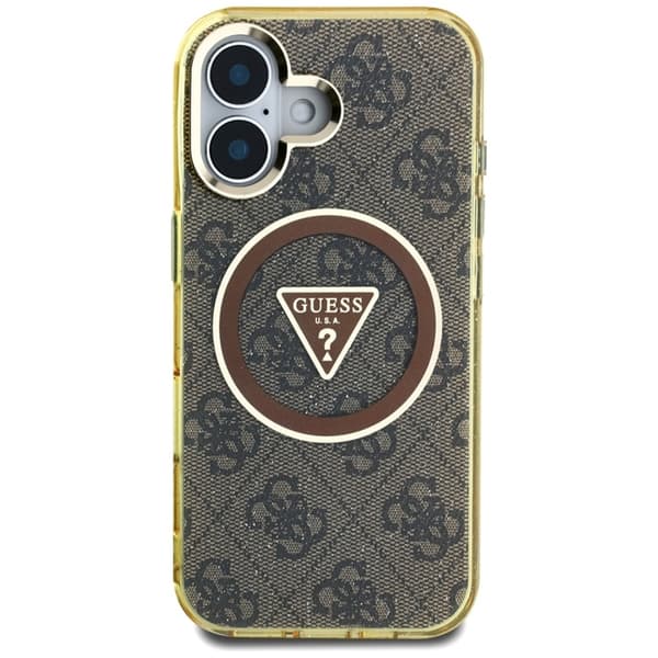 Guess Mobilskal till iPhone 16 Magsafe Glitter - Brun