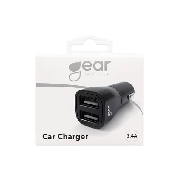 GEAR - Laturi 12/24V 2xUSB-A 3.4A Musta