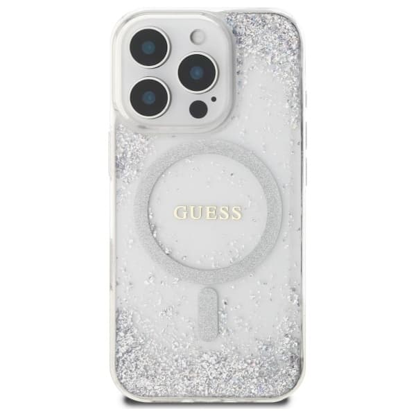 Guess Mobilskal till iPhone 16 Pro MagSafe Resin Gradient Glitter