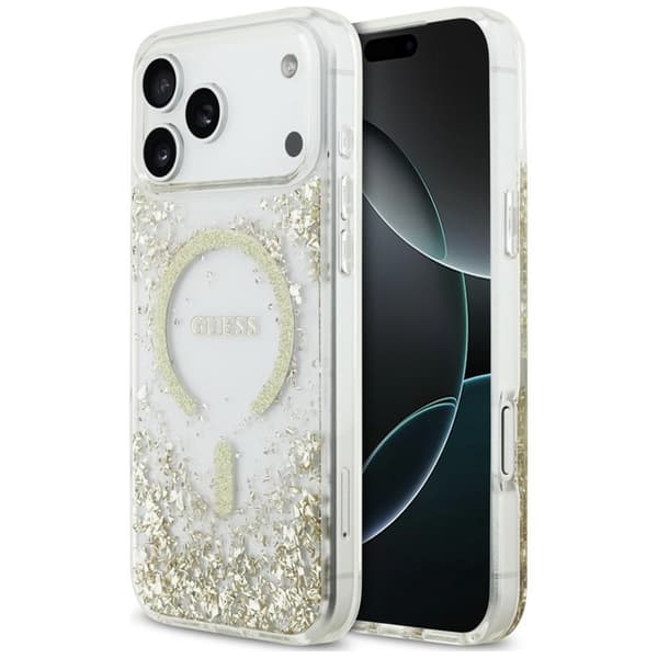 Guess Mobilskal För iPhone 18 Pro/17 Pro Magsafe Resin Bottom Glitter