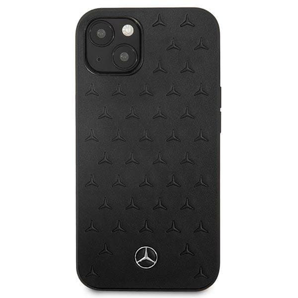 Mercedes Læder Stars mønsteretui til iPhone 13 Mini - Sort
