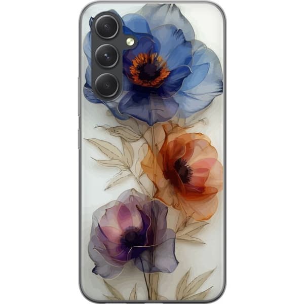 Taske til Samsung Galaxy S24 med silkeblomster