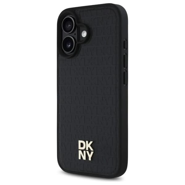 DKNY Telefontaske til iPhone 16 MagSafe Repeat Pattern Stack Logo - Sort