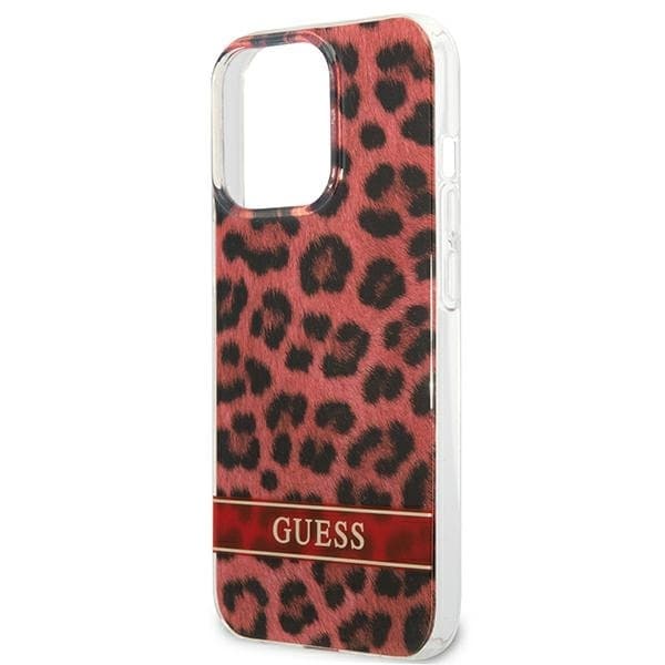 Guess Mobilskal till iPhone 13 Pro / 13 MagSafe Leopard - Röd