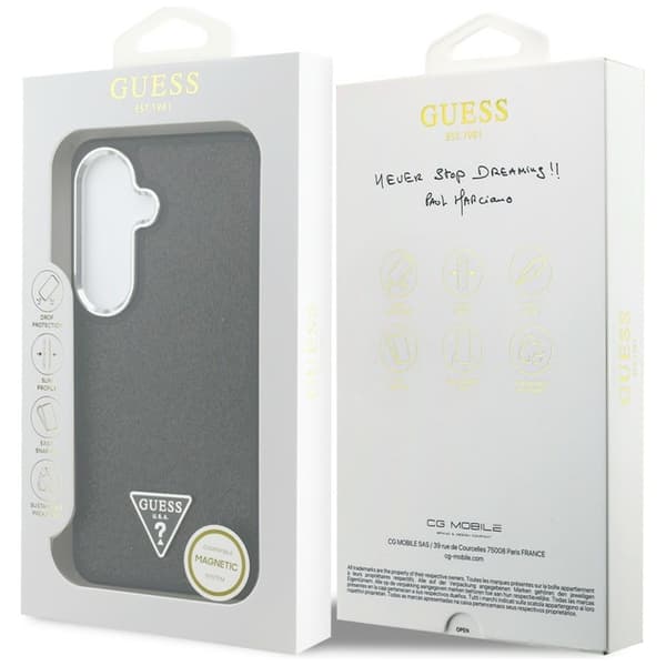 Guess Mobilcover Til Galaxy S26 MagSafe Fixed Glitter Triangle - Sort