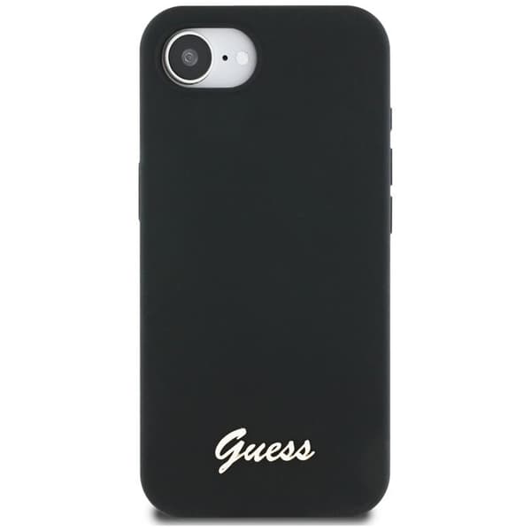 Guess Mobilskal till iPhone 16e MagSafe Silikon Script Metal Logo