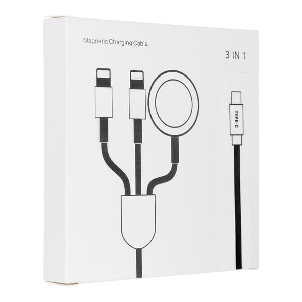 3in1 iPhone Lightning 2stk + Apple Watch 3W til USB-C