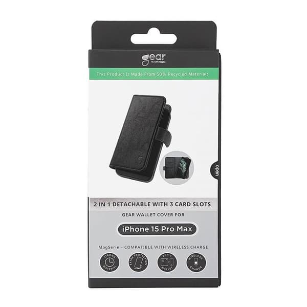 Gear iPhone 15 Pro Max Pung Taske Magsafe 3 Slots - Sort
