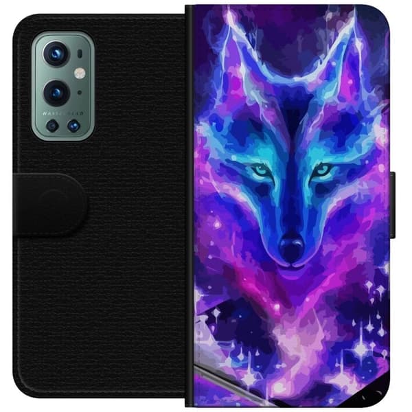 Plånboksfodral till OnePlus 9 Pro med Neon Varg