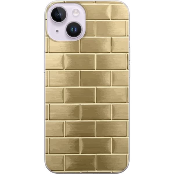 Taske til Apple iPhone 14 med gyldne mursten