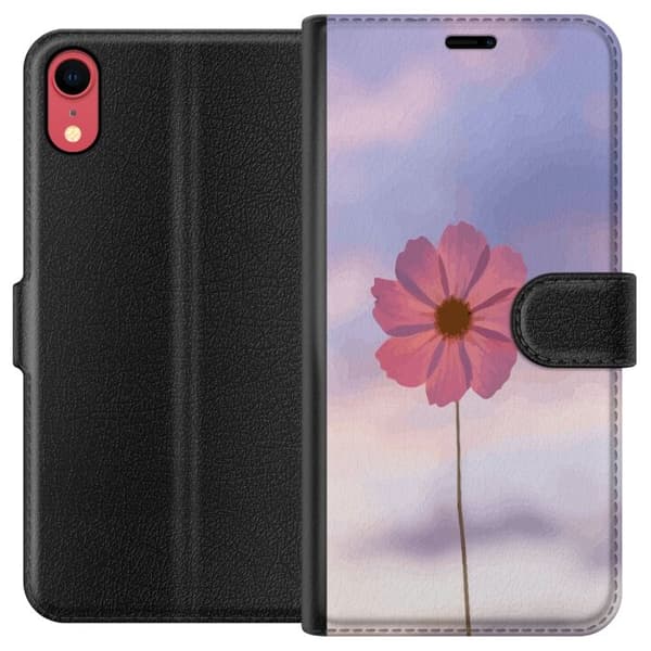 Pung Taske til Apple iPhone XR med Lyserød Blomst