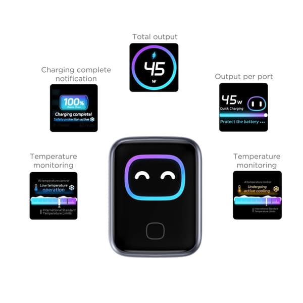 Tech-Protect PowerVision 45W GaN Vægoplader - Mørkegrå