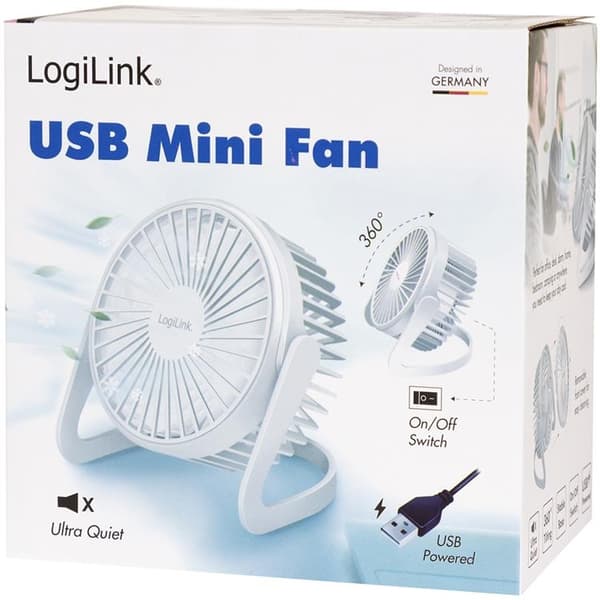 LogiLink USB-fläkt Ø15.24 cm - Vit