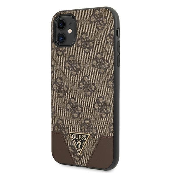Guess Mobilskal till iPhone 11 / Xr MagSafe 4G Triangle Collection - Brun