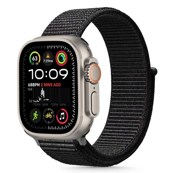 Tech-Protect Apple Watch (44/45/46/49mm) ranneke Nylon - Musta