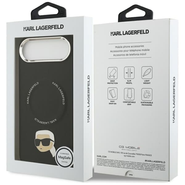 Karl Lagerfeld Telefontaske til iPhone Air MagSafe Karl Pin - Sort