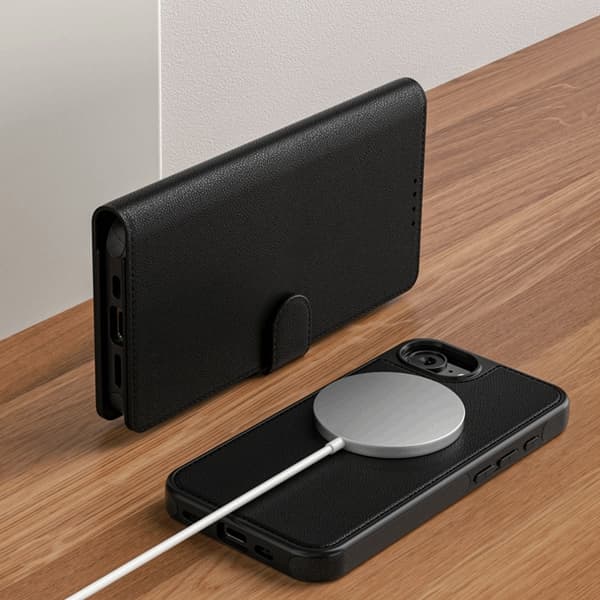 Tech-Protect iPhone 16e Lompakkokotelo Magsafe - Mattamusta