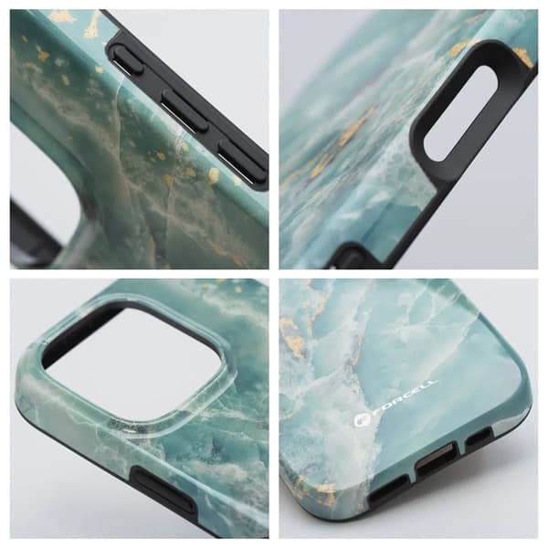 Forcell Mobilskal till iPhone 15 MagSafe Mirage - Grön Marble