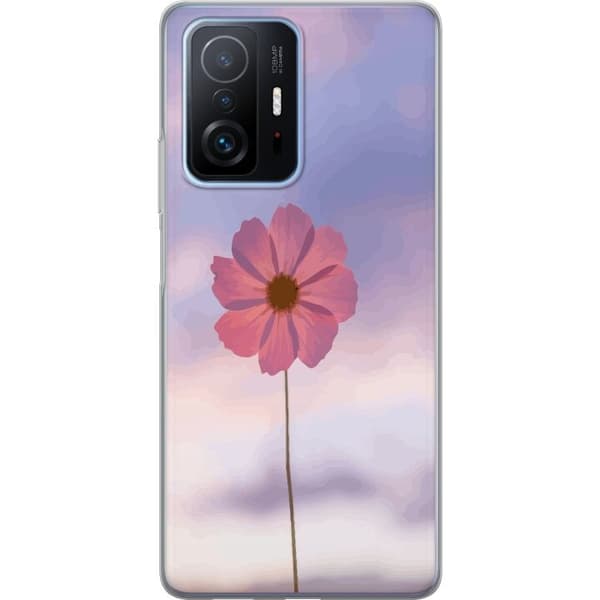Telefontaske til Xiaomi 11T Pro med lyserød blomst