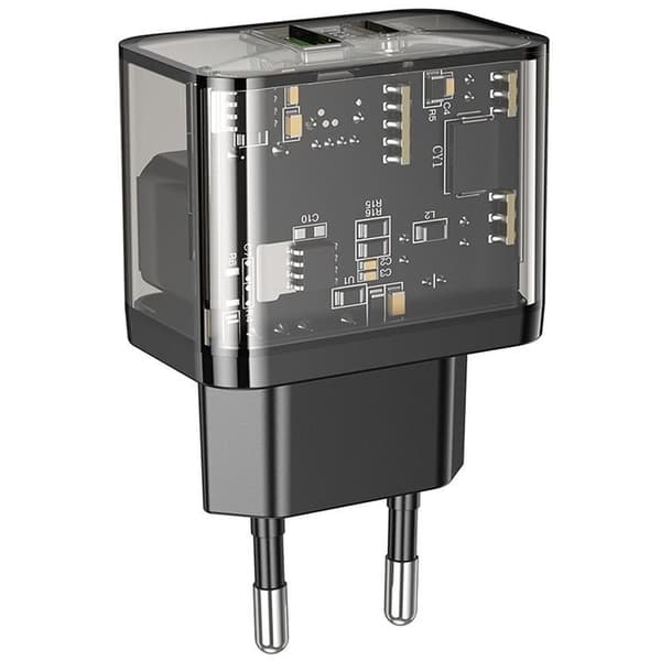 Hoco Hurtigoplader PD 20W USB-A USB-C QC3.0 3A N34 - Sort
