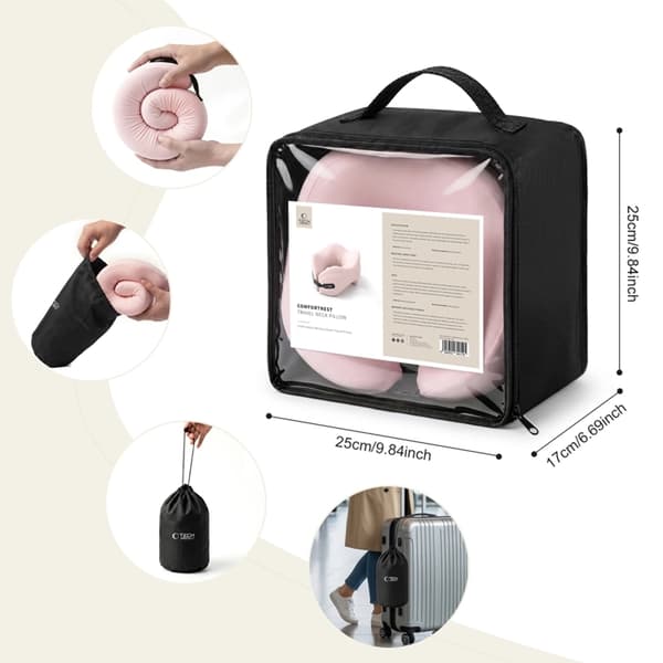 Tech-Protect ComfortRest Resekudde för Nacken - Rosa