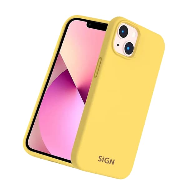 SiGn iPhone 14 Plus Etui Flydende Silikone - Gul